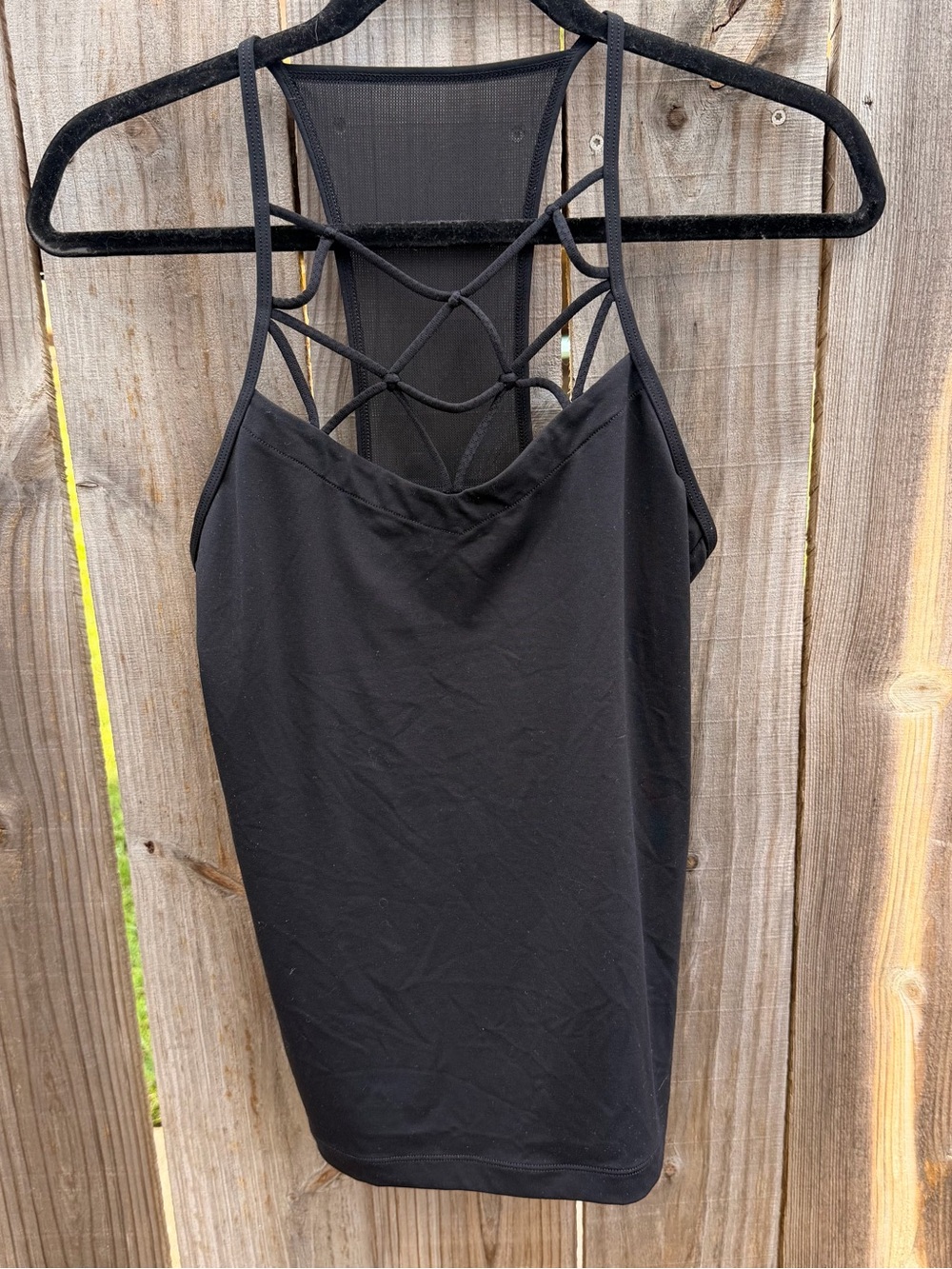 Lorna Jane Black Lattice-Back Strappy Camisole
